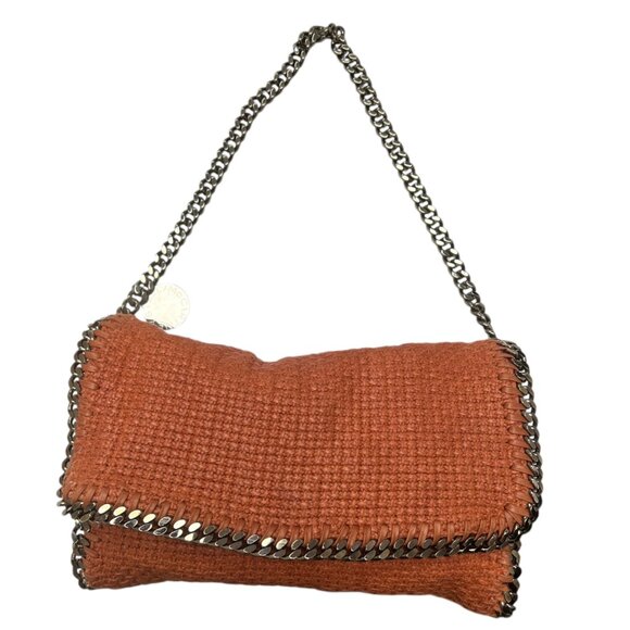 Stella McCartney Handbags - Stella McCartney Raffia‎ Falabella Flap Shoulder Bag Salmon Red Chain Clutch